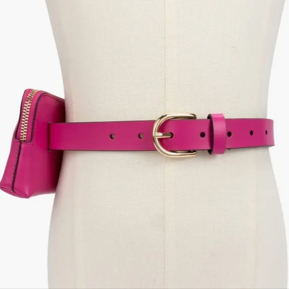 New Kate Spade New York Women's Zip Embossed Logo Pink Belt Bag L/XL $90! - Picture 6 of 9